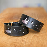 Painted Swans and Blossom Martingale Collar