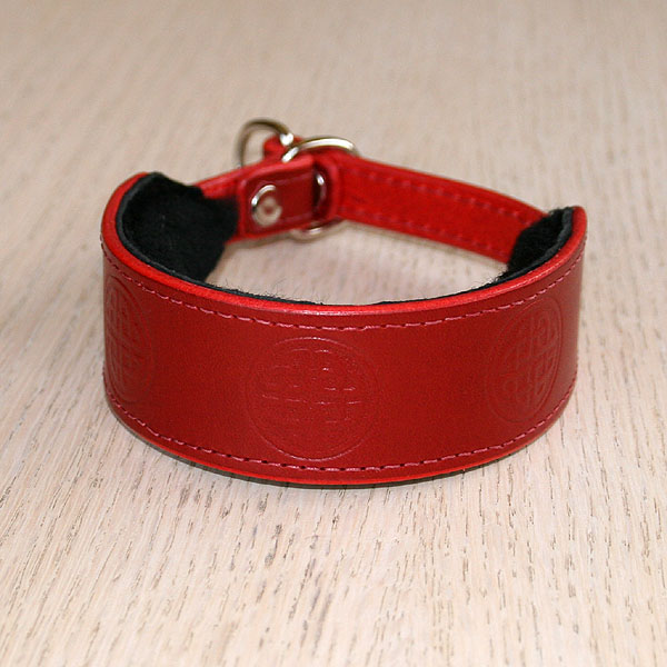 Celtic Circles Leather Slip Collar (small)