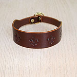 Fleur De Lis Leather Collar (1.5 inch wide)