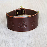 Skulls Leather Slip Collar (2 inch wide)