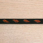 Painted Oak Leaves Leather Straight Collar (¾ inch wide)