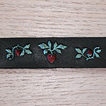 Painted Strawberry Group Leather Straight Collar (1 inch wide)