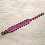 Swirly Hearts Leather Buckle Collar (2 inch wide)