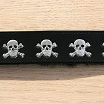 Painted Skulls Leather Buckle Collar (1.5 inch wide)