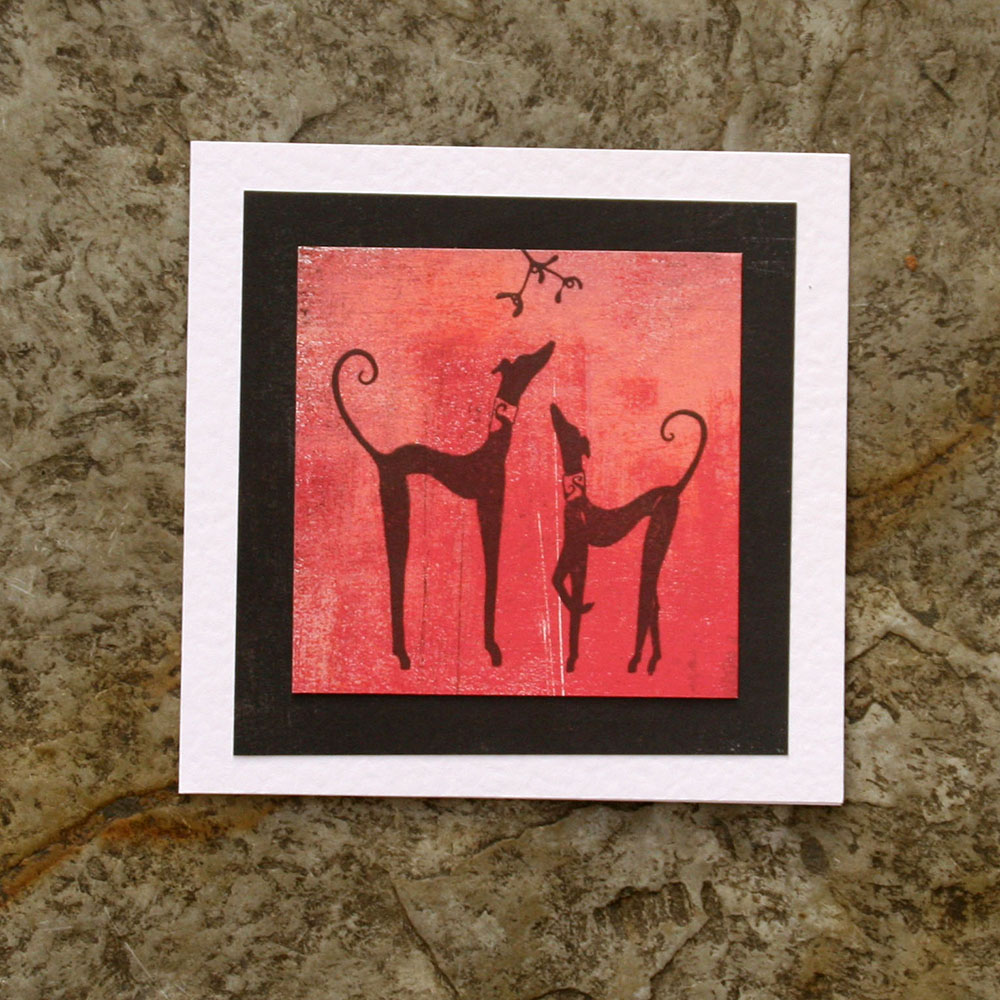 Hound Christmas Cards Set 2 ( inch wide)