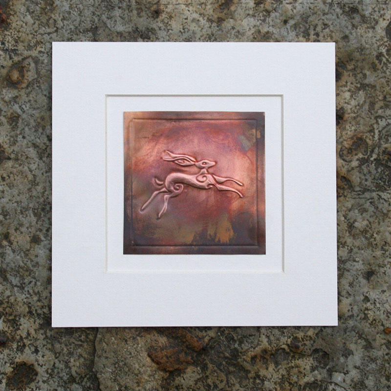 Copper Stargazers Leaping Hare 3 ( inch wide)