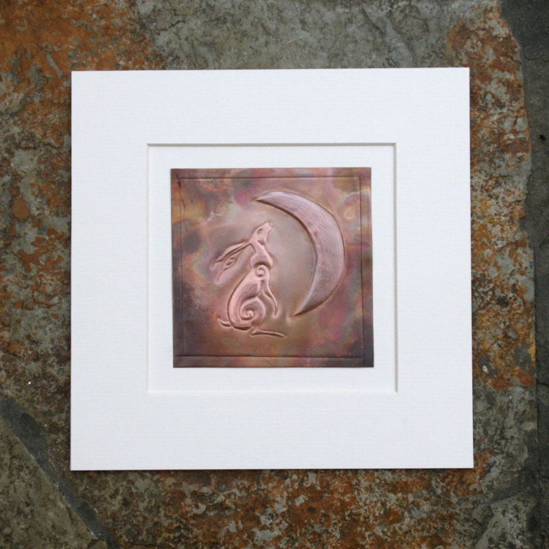 Copper Stargazers Moon Hare 3 ( inch wide)