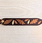 Painted Oak Leaves Leather Sighthound Collar
