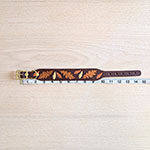 Painted Oak Leaves Leather Sighthound Collar