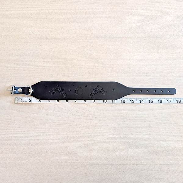 Hares, Moons and Stars Leather Sighthound Collar